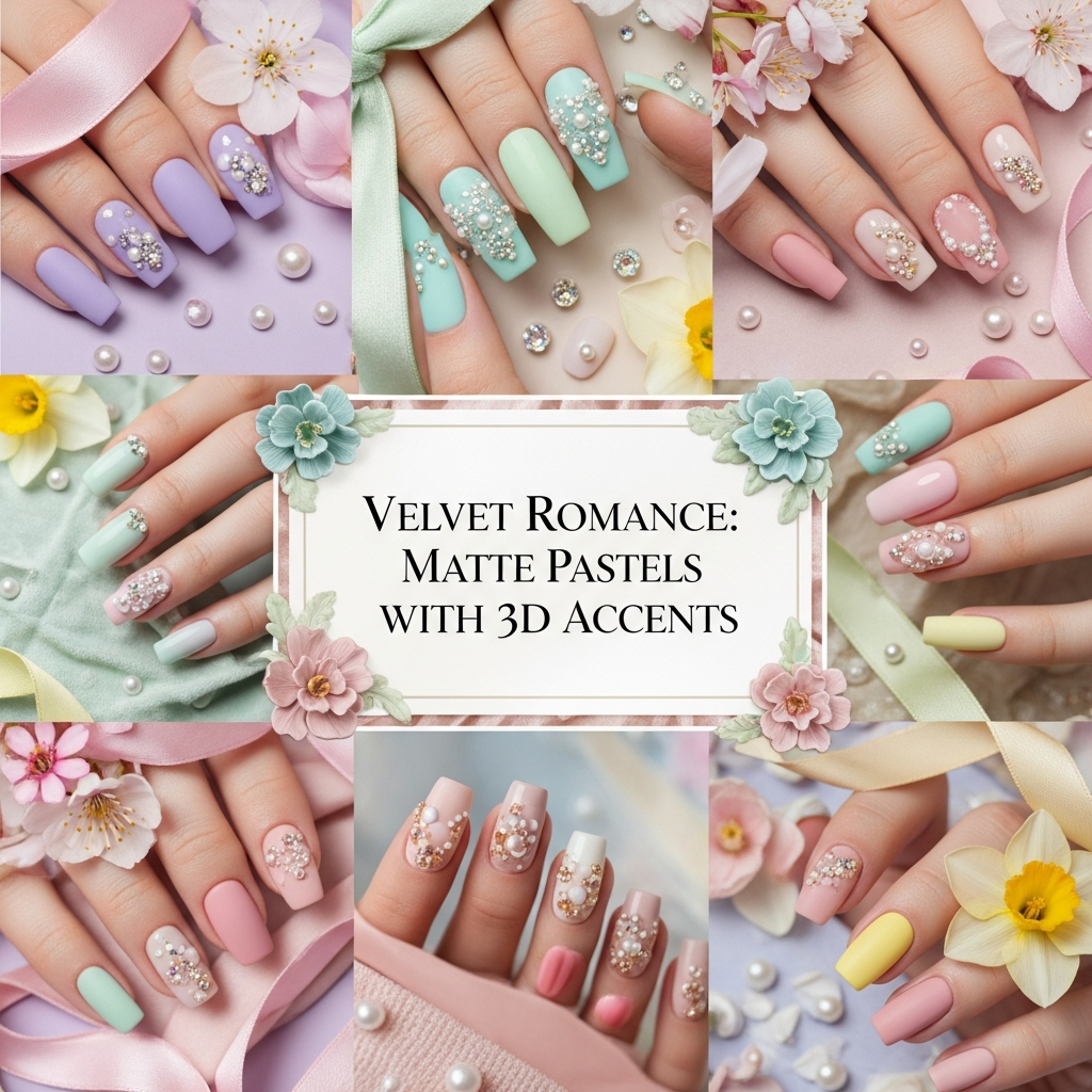 Velvet Romance: Matte Pastels with 3D Accents