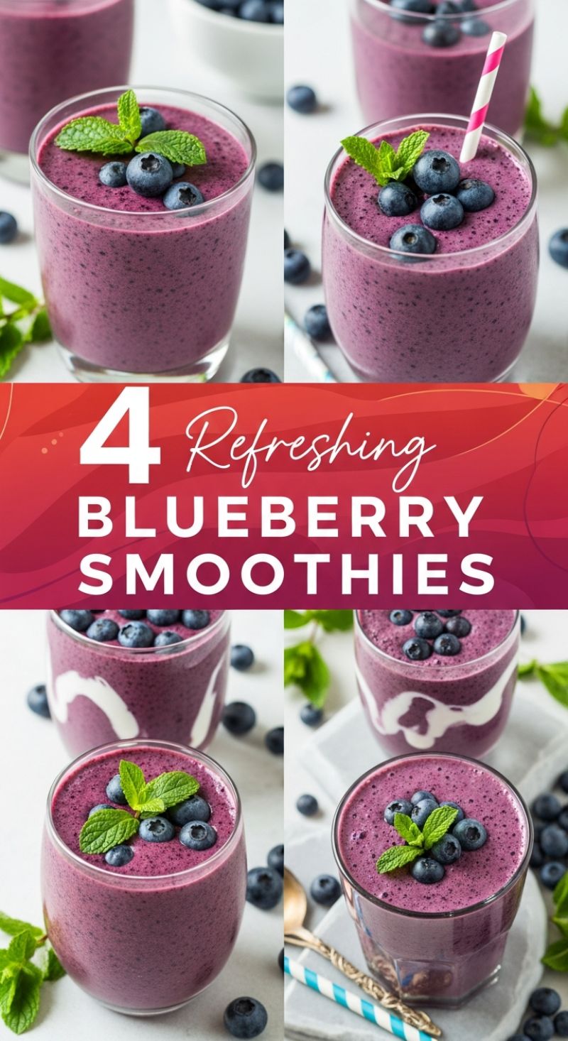 Vibrant & Refreshing Blueberry Smoothies