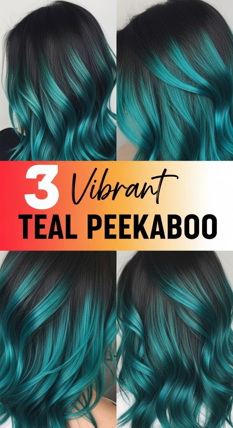 Vibrant Teal Peekaboo Waves