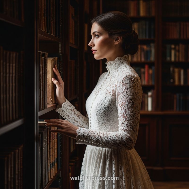 Victorian Romance: Embracing the High-Neck Lace Gown