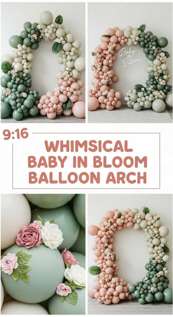 Whimsical Baby in Bloom Balloon Arch