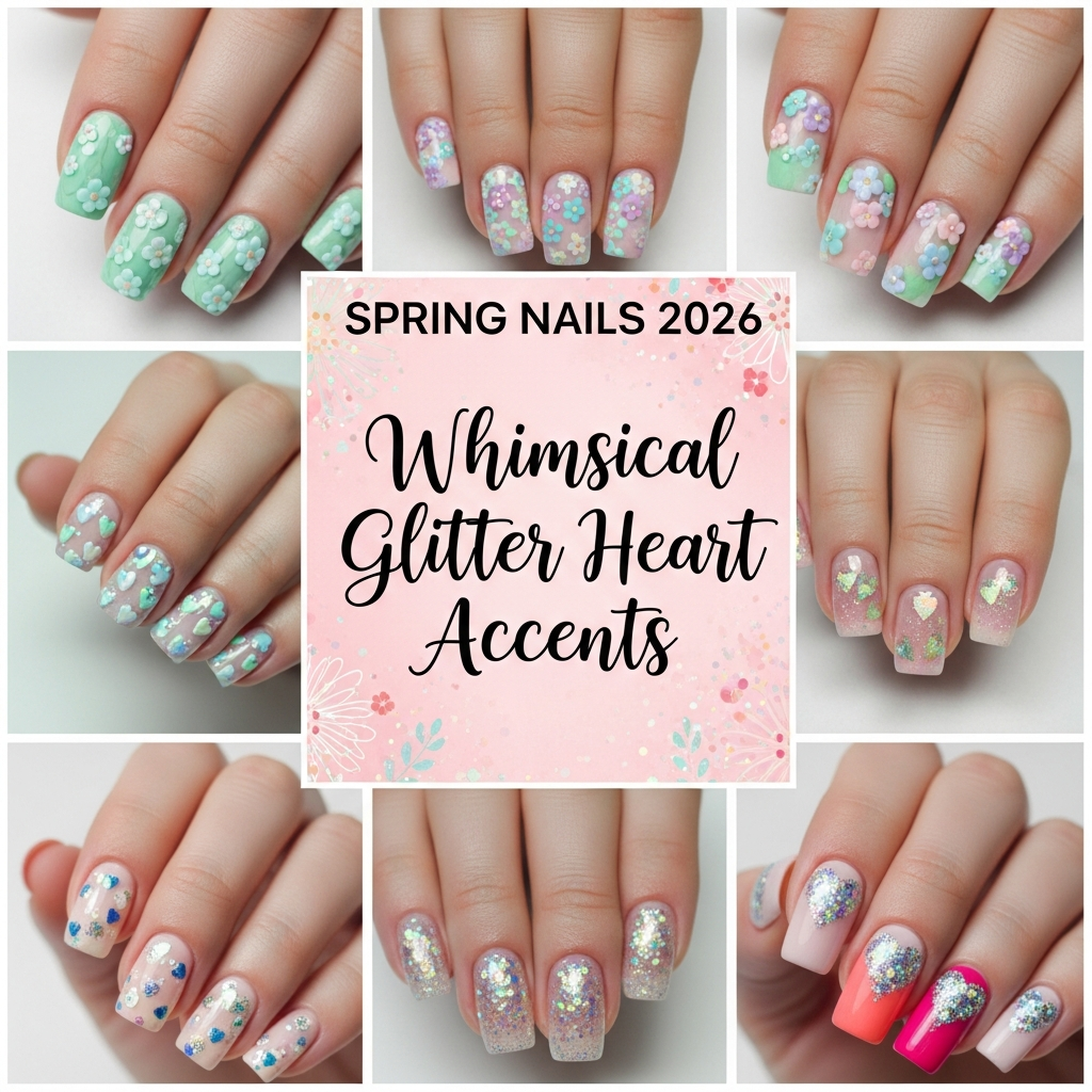 Whimsical Glitter Heart Accents