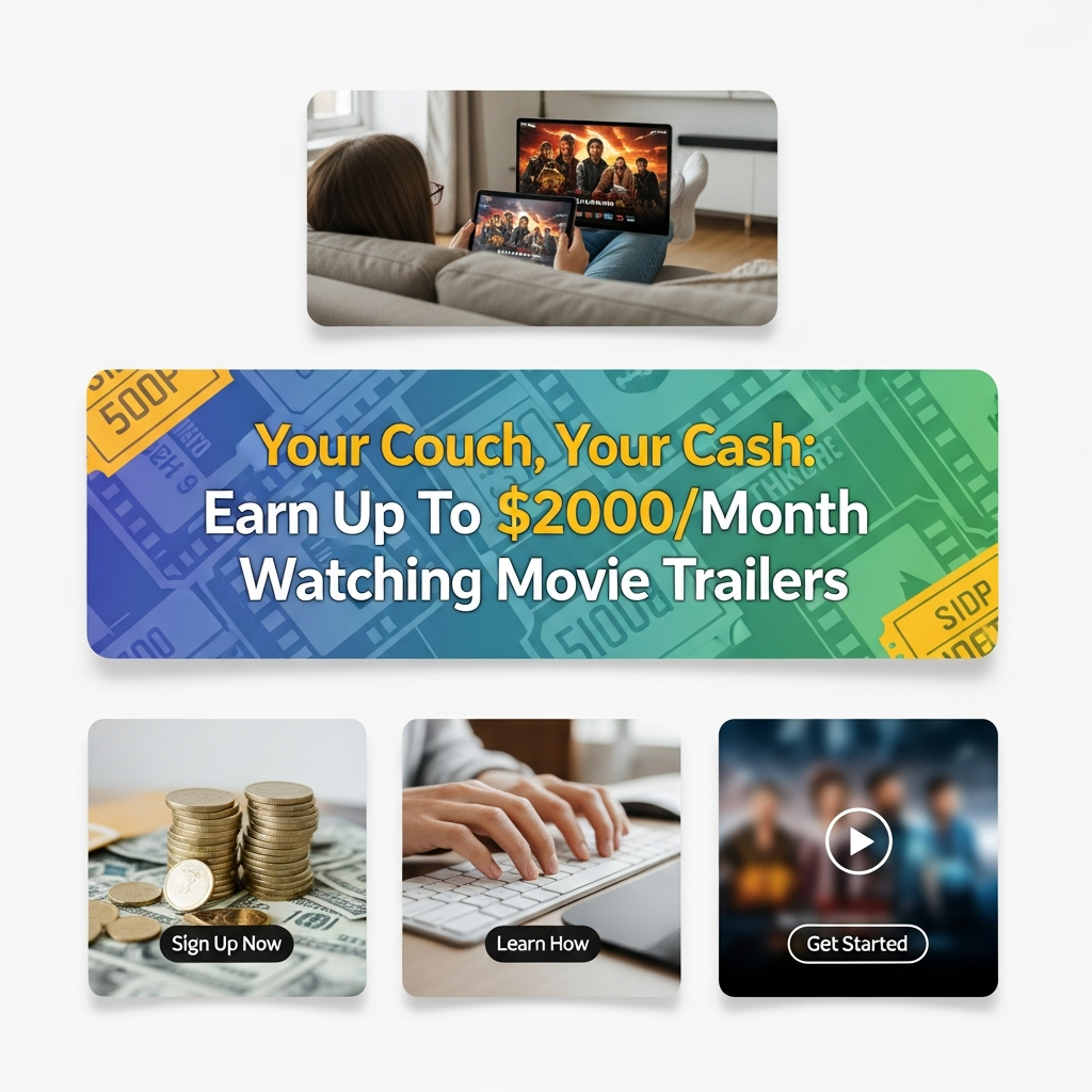 Your Couch, Your Cash: Earn Up To $2000/Month Watching Movie Trailers