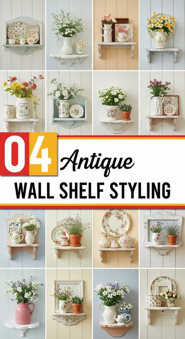 12 Ways to Style an Antique Wall Shelf with Floral Accents