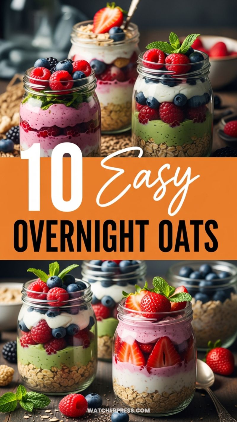 2. Layered Berry & Yogurt Overnight Oats