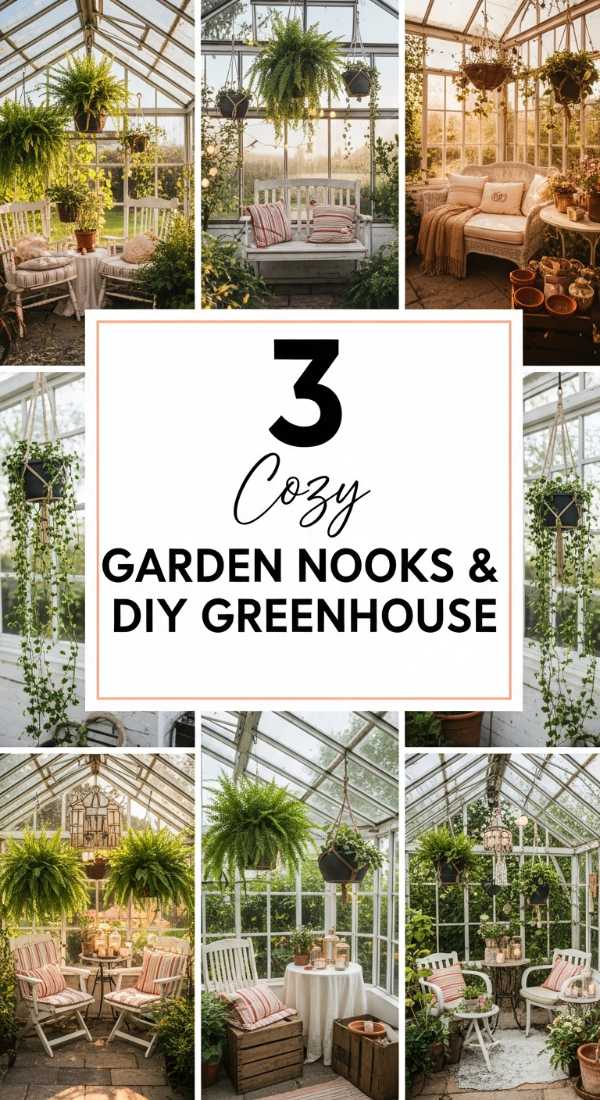 3 DIY Greenhouse Decor & Romantic Garden Nooks