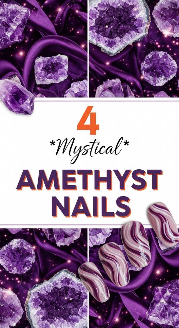 4 *Mystical* AMETHYST NAILS Designs