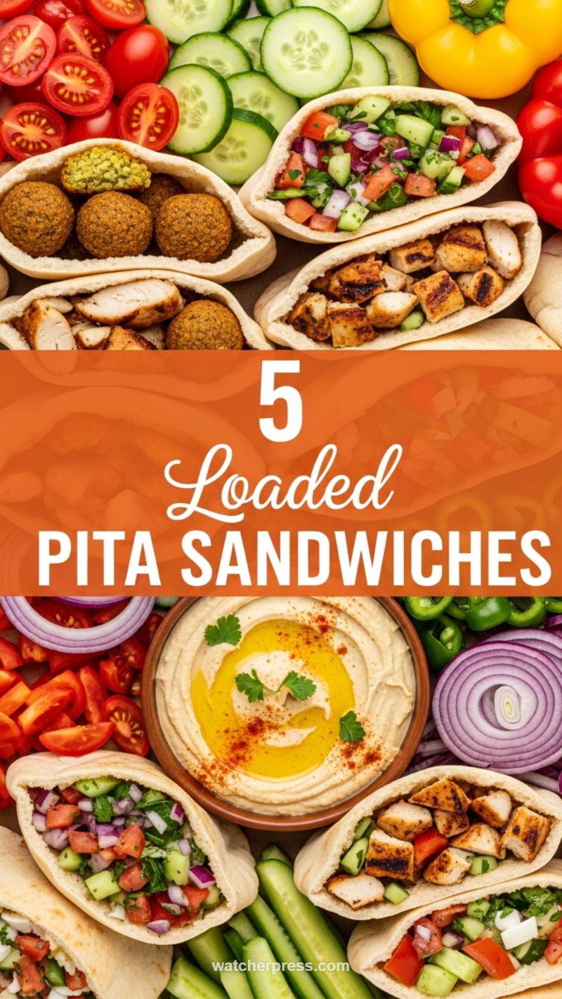 5 Loaded Mediterranean Pita Sandwiches