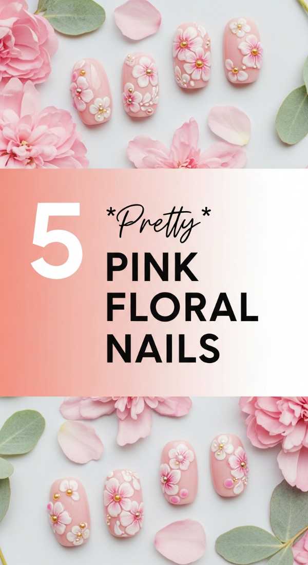 5 *Pretty* PINK FLORAL NAILS