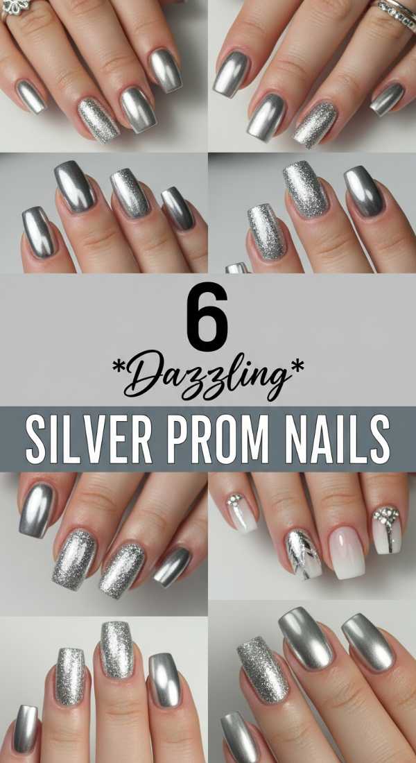 6 Dazzling Silver Prom Nail Ideas