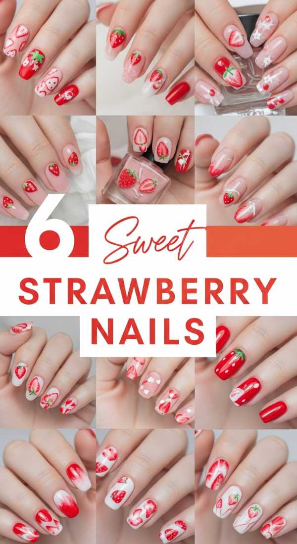 6 Sweet Strawberry Nails