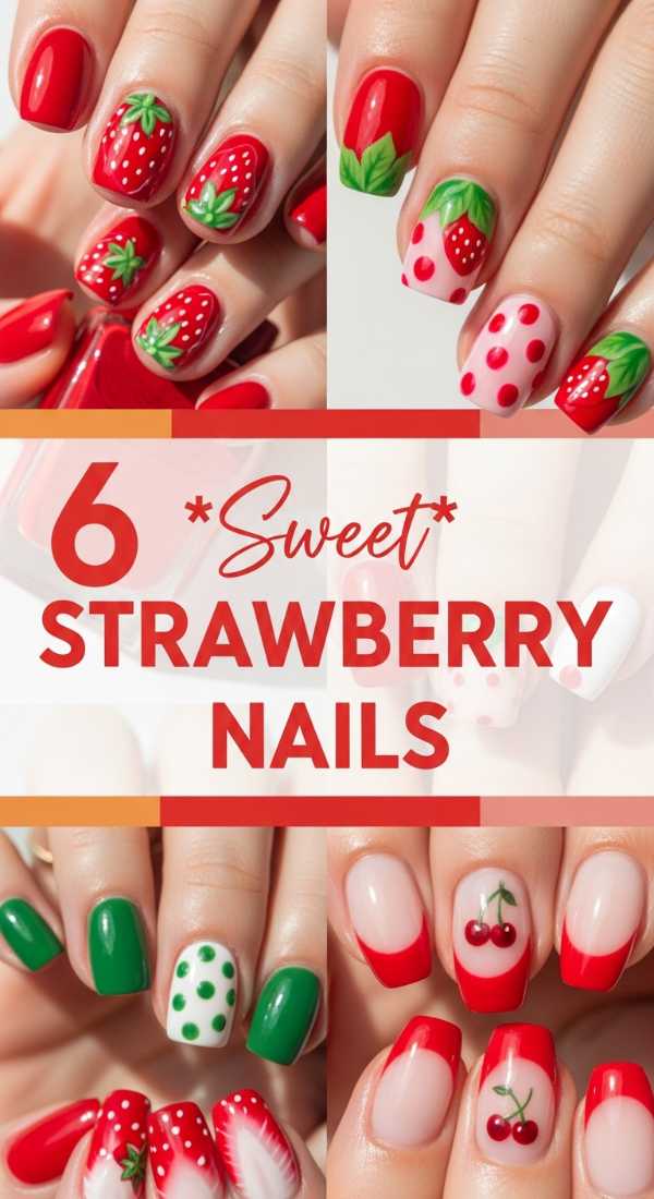 6 Sweet Strawberry Nails