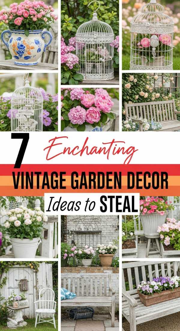 7 Enchanting VINTAGE GARDEN DECOR Ideas to STEAL