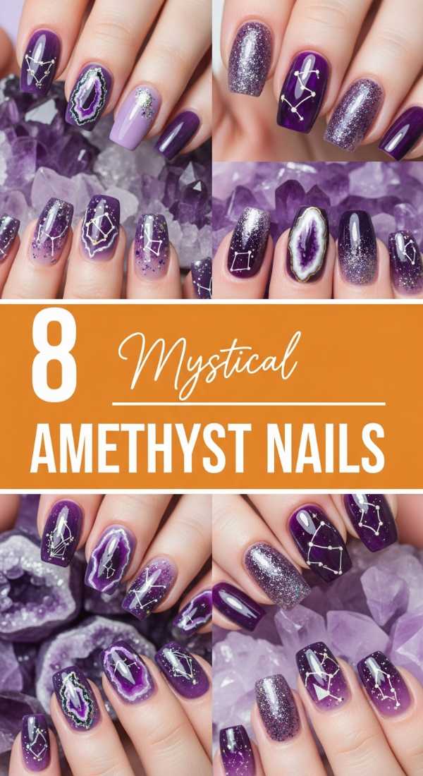 8 Mystical Amethyst Nails to Captivate Your Style!