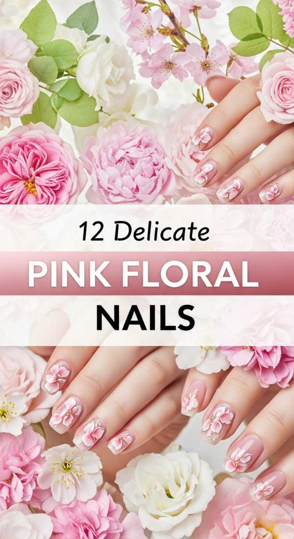 Adorable Pink Floral Nails for a Charming Spring Look!
