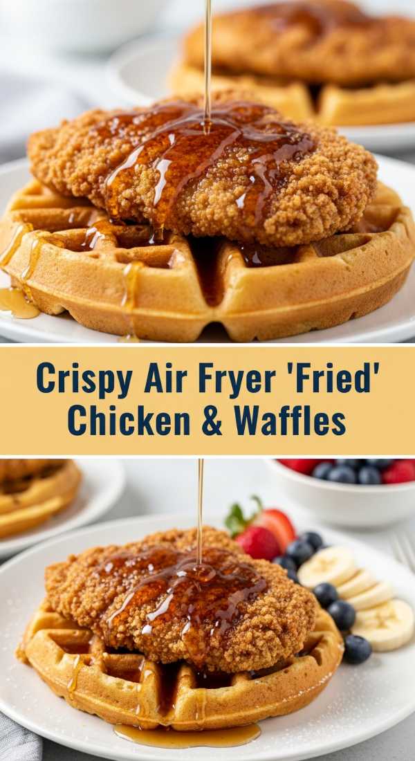 Crispy Air Fryer 'Fried' Chicken & Waffles: Comfort Food Twist