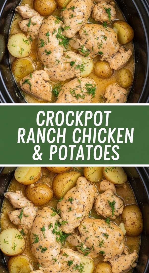 Crockpot Ranch Chicken & Potatoes: Dump & Go Dinner!