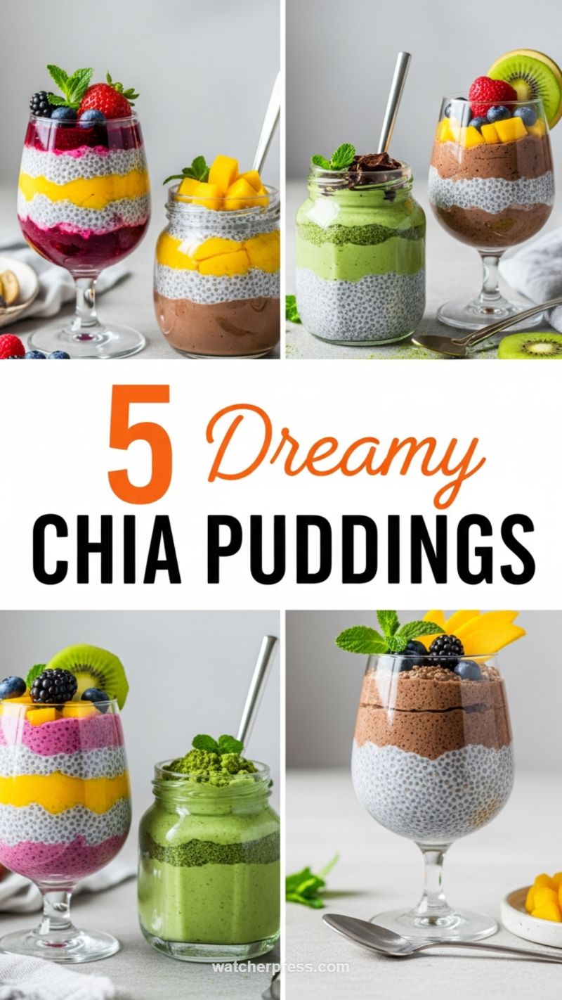 Dreamy Layered Chia Seed Puddings