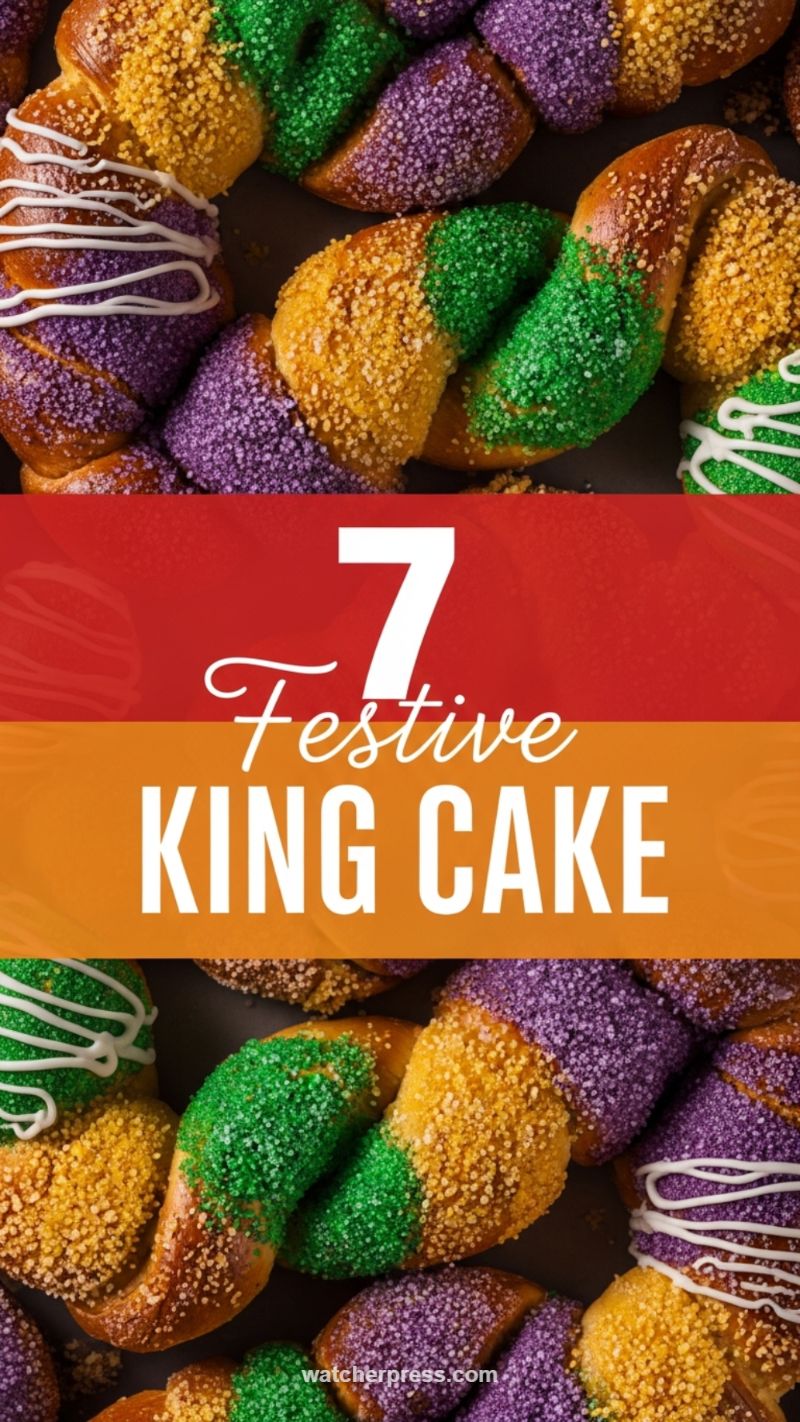 Festive Mardi Gras King Cake