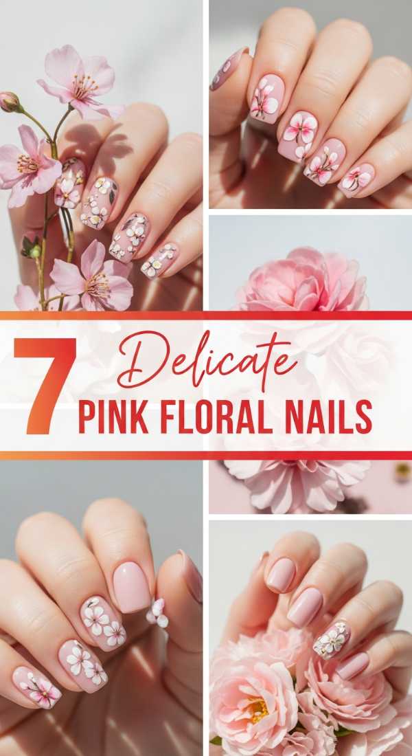 Garden Glam: 7 Delicate Pink Floral Nail Ideas!