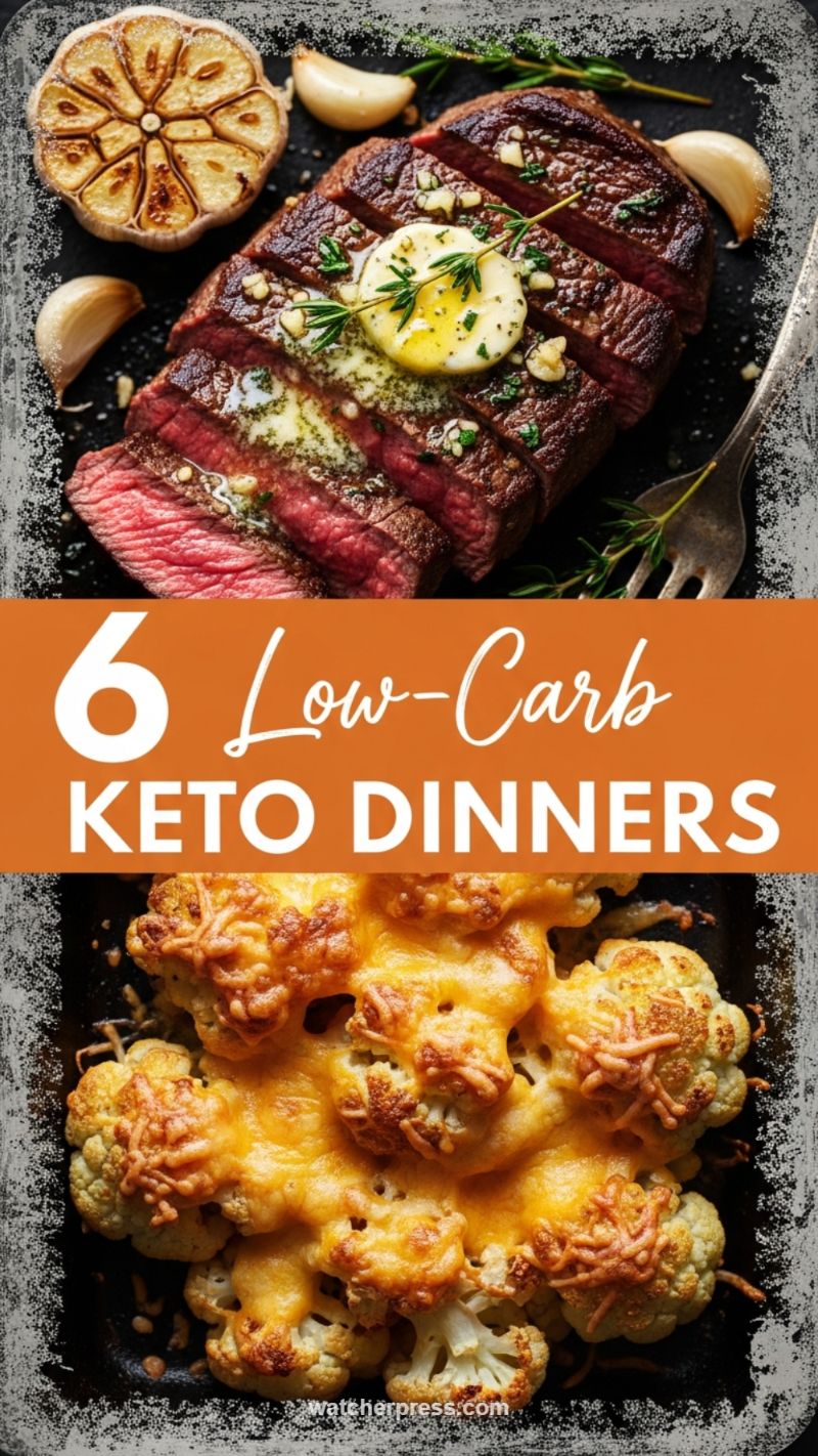 Garlic Butter Steak with Cheesy Cauliflower