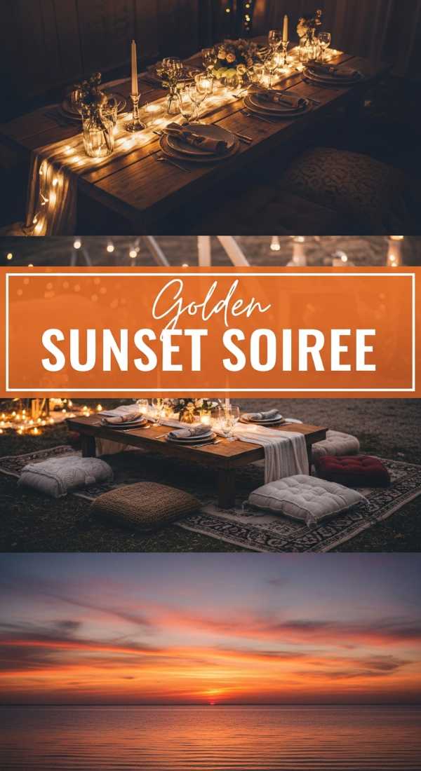 Golden Sunset Soiree Party Setup