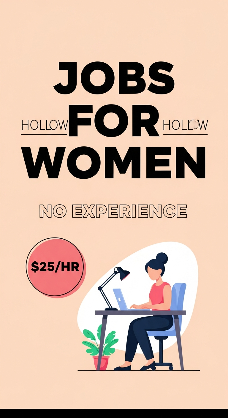 Jobs For Women No Experience – $25/Hour Entry Level