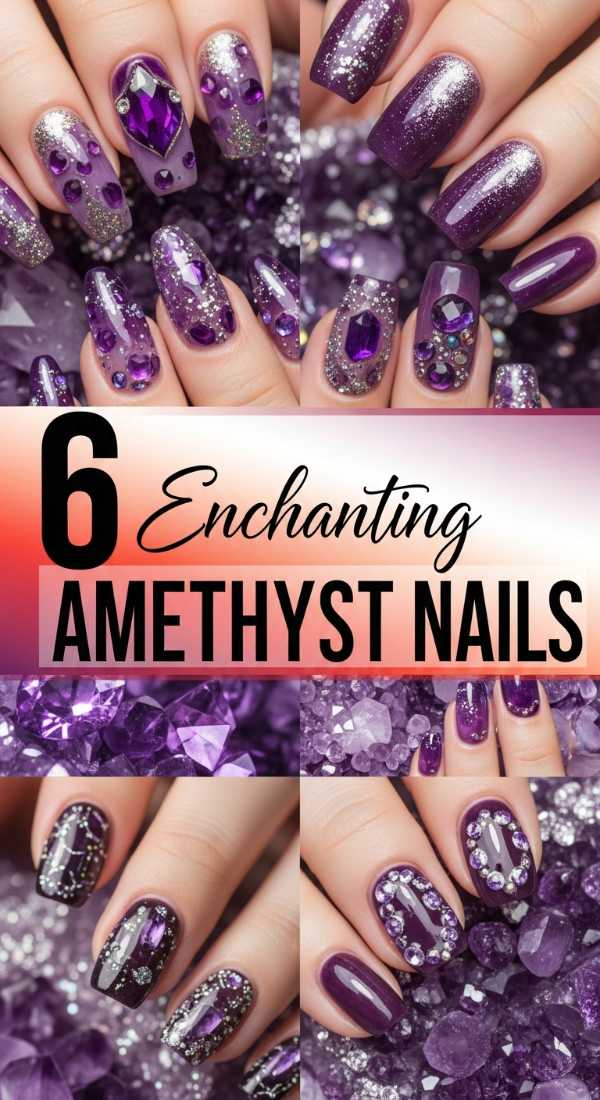 Mystical Mani: 6 Enchanting Amethyst Nail Designs!