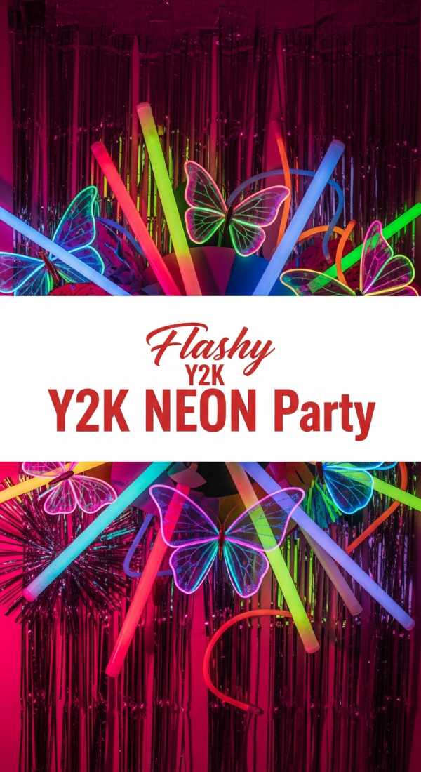 Nostalgic Y2K Neon Party Decor