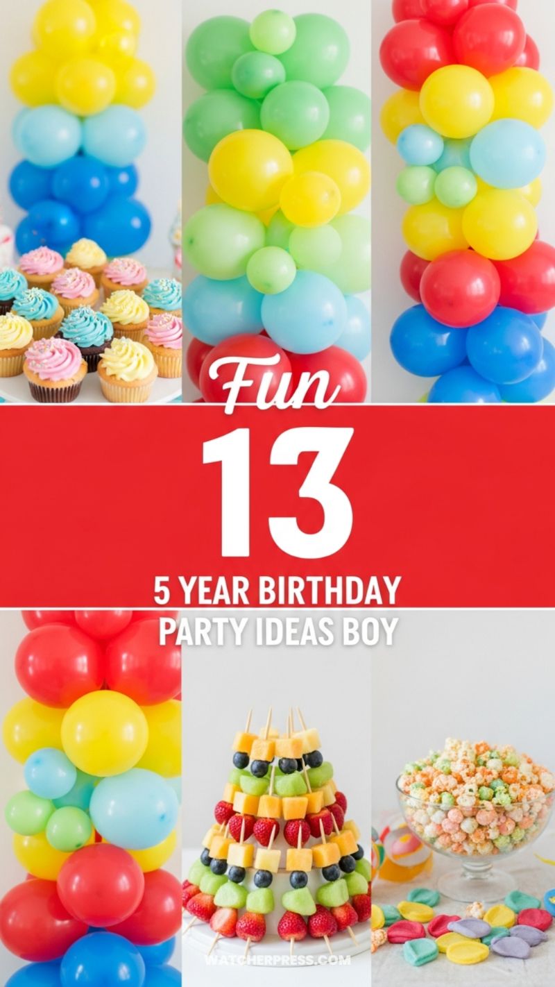 Primary Color Balloon & Cupcake Tower