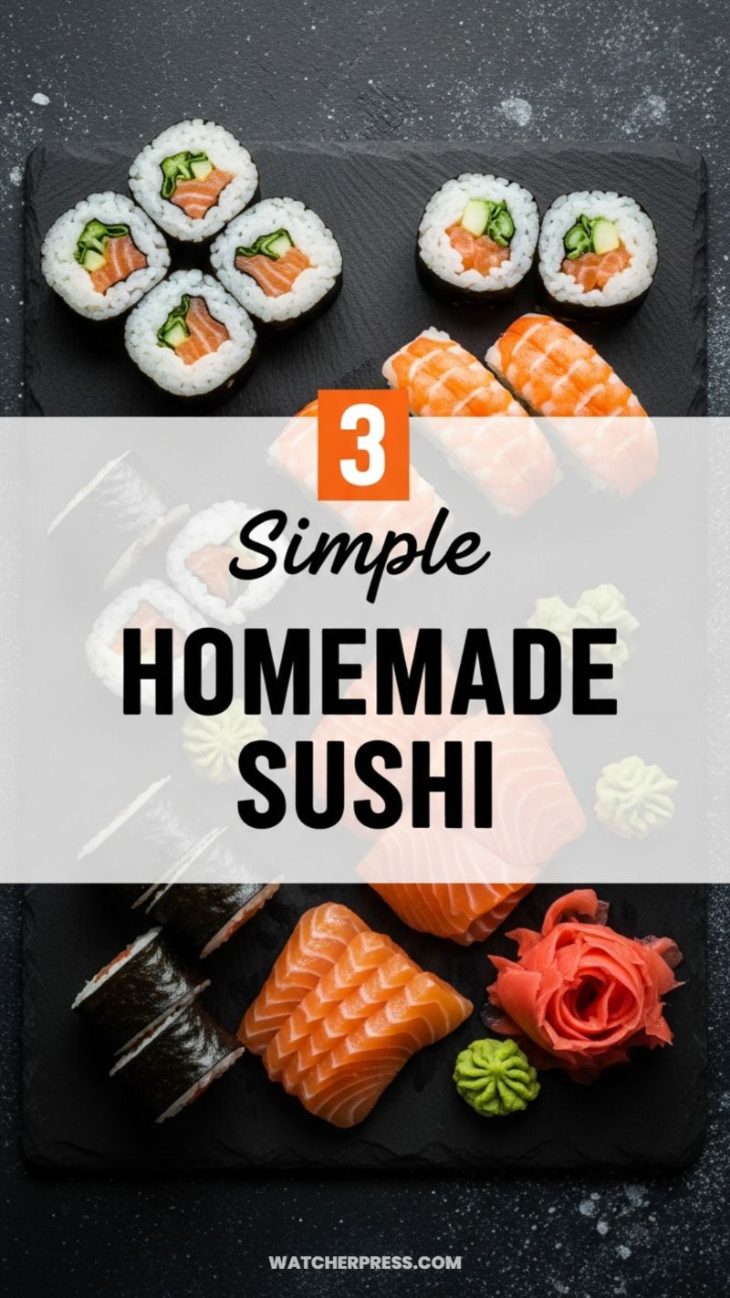 Simple Homemade Salmon Sushi & Sashimi