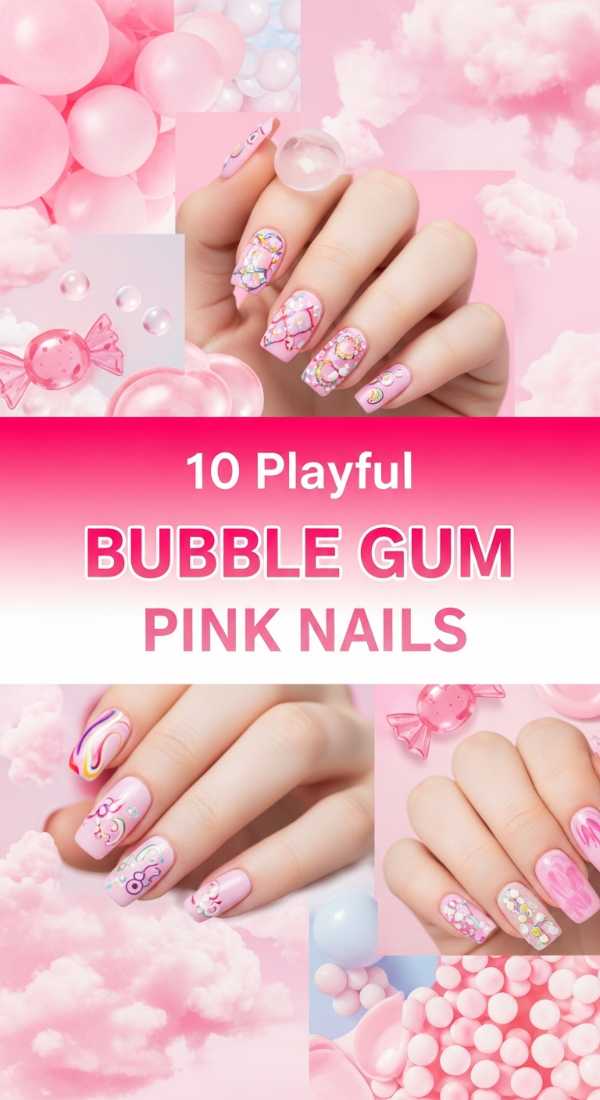 Sweet & Chic Bubble Gum Pink Nail Designs!