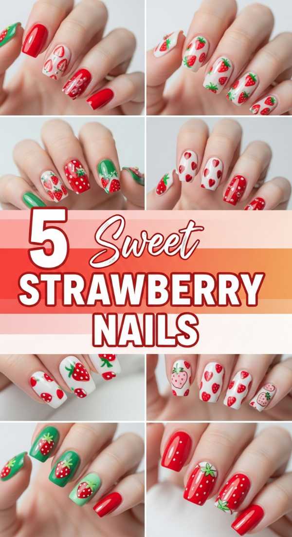 Sweet Treat: 5 Adorable Strawberry Nail Art Ideas!