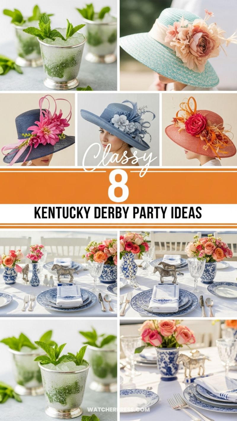The Classy Kentucky Derby Blue & White Spread