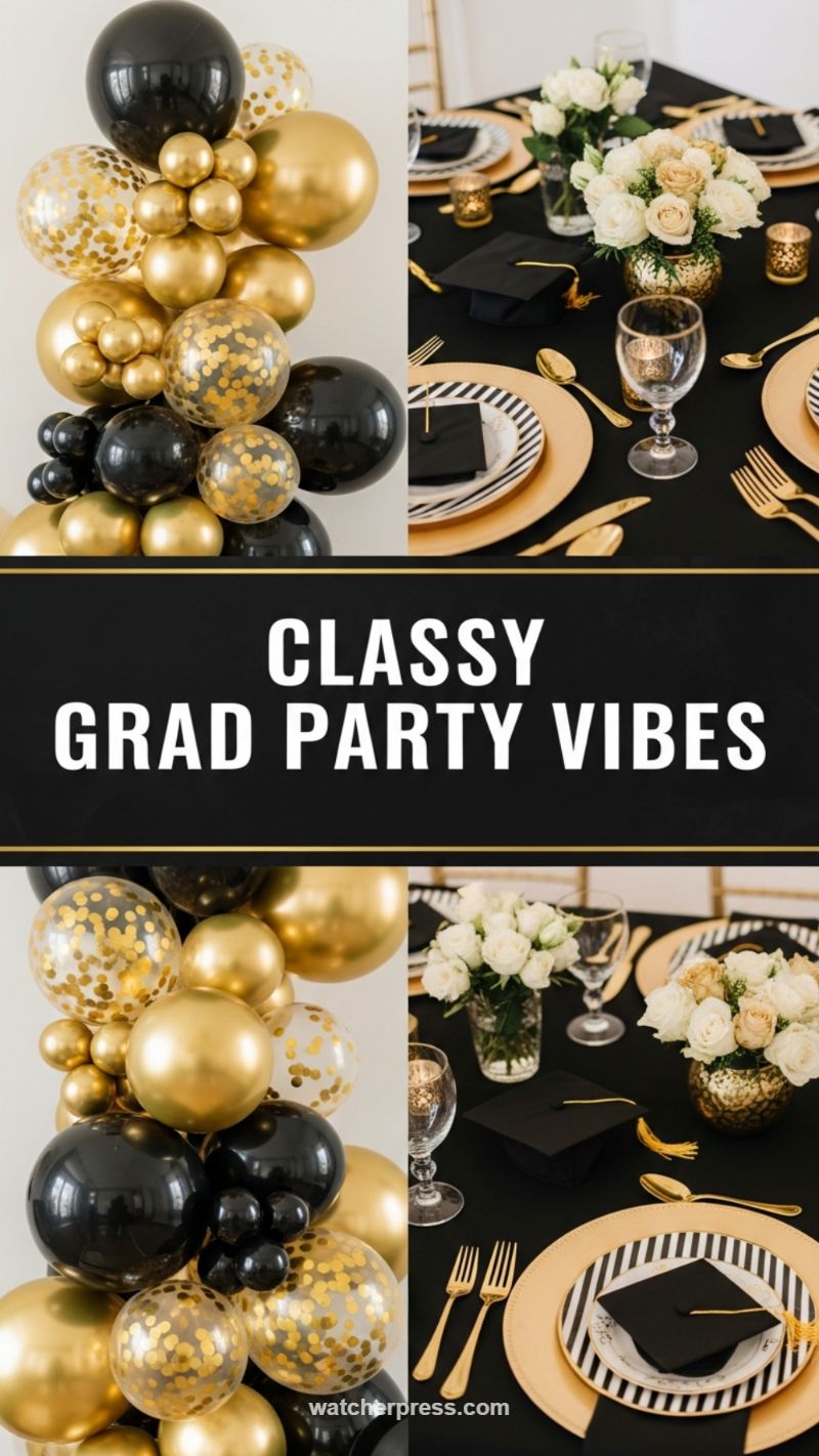 The Sophisticated Black & Gold Graduation Gala