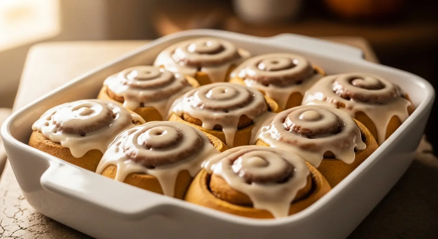 Pumpkin Cinnamon Rolls with Maple Frosting