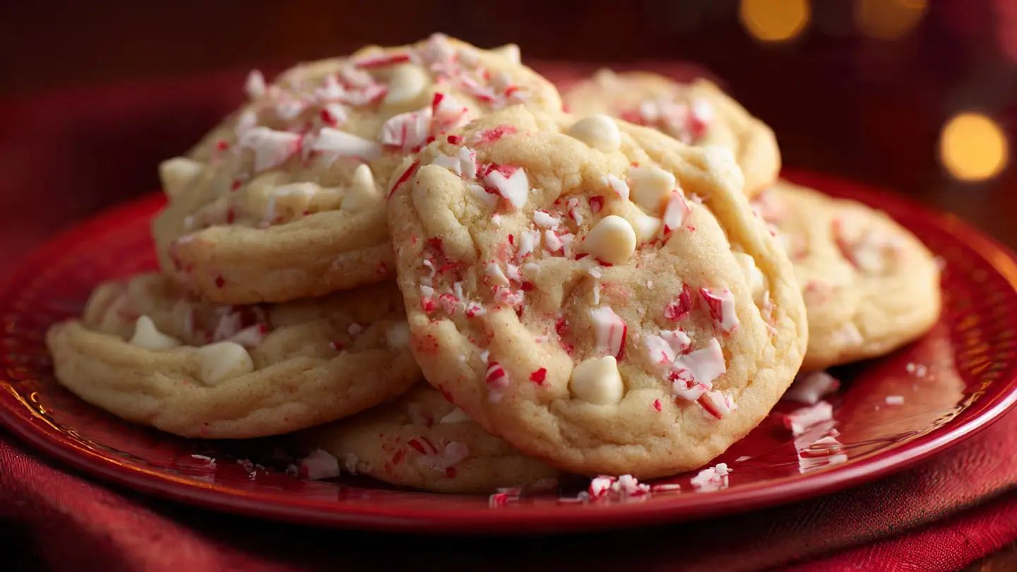 Best Ever Homemade White Chocolate Candy Cane Cookies