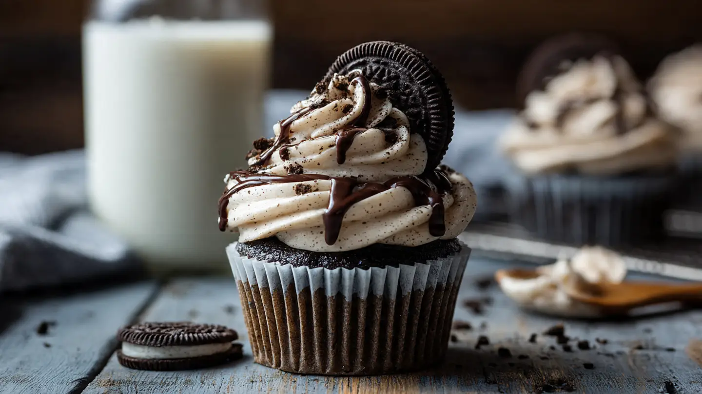 Decadent Oreo Cupcakes with Extra Cookie Crunch