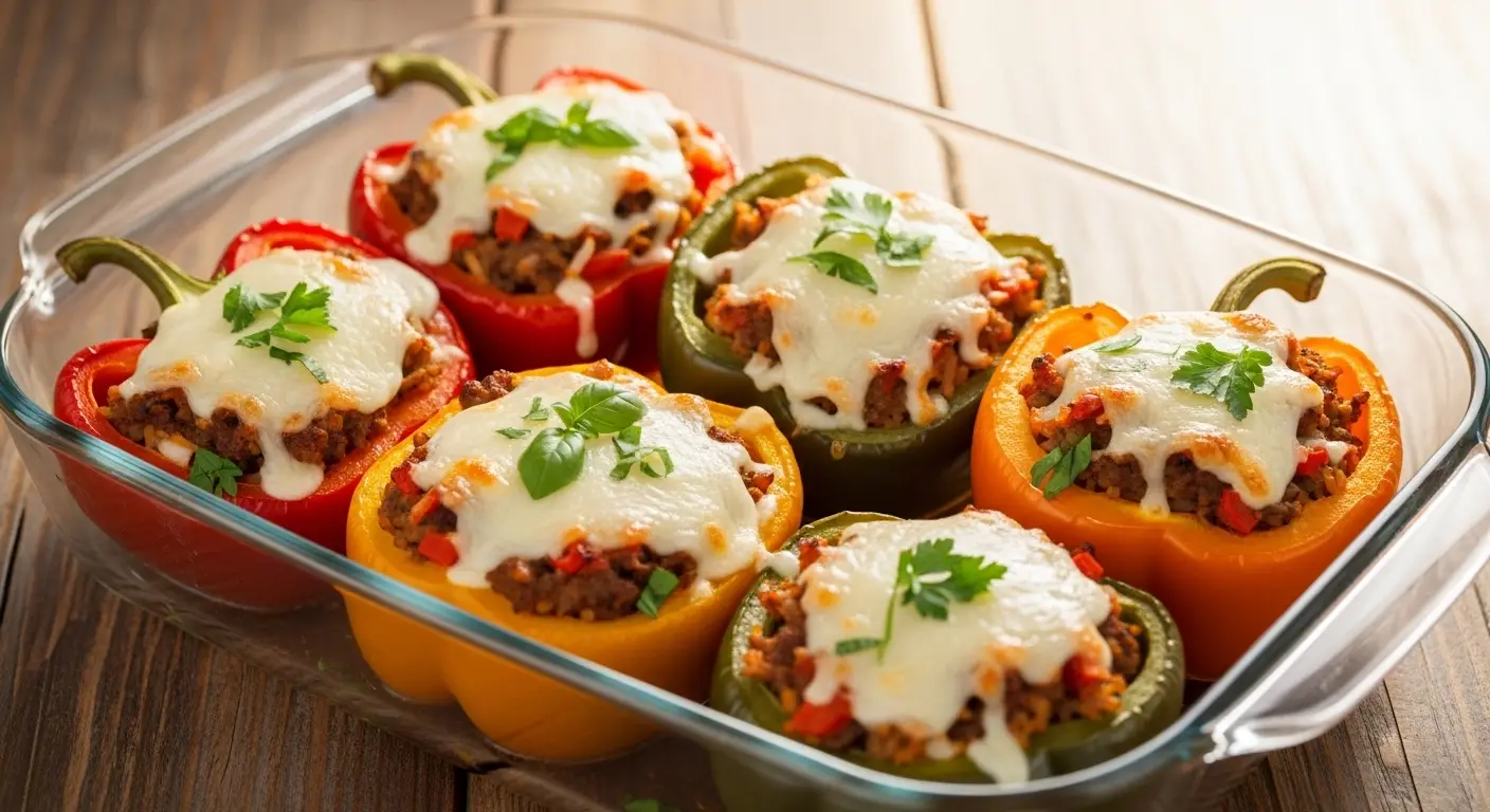Healthy Ground Turkey Stuffed Peppers