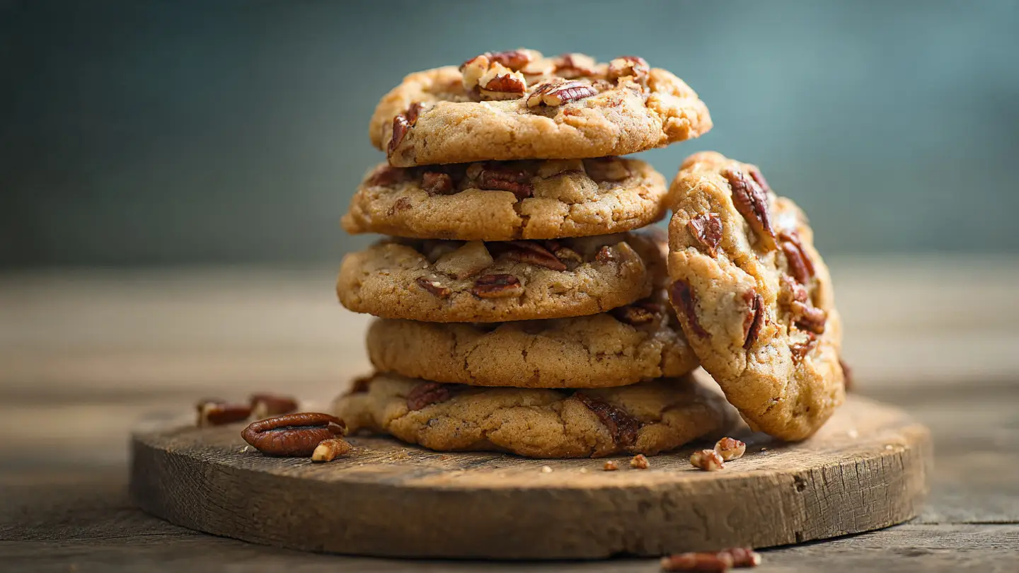 Crunchy Butter Pecan Cookies with Toasted Nuts