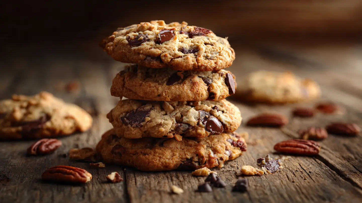 Hearty Cowboy Cookies with Pecans and Chocolate