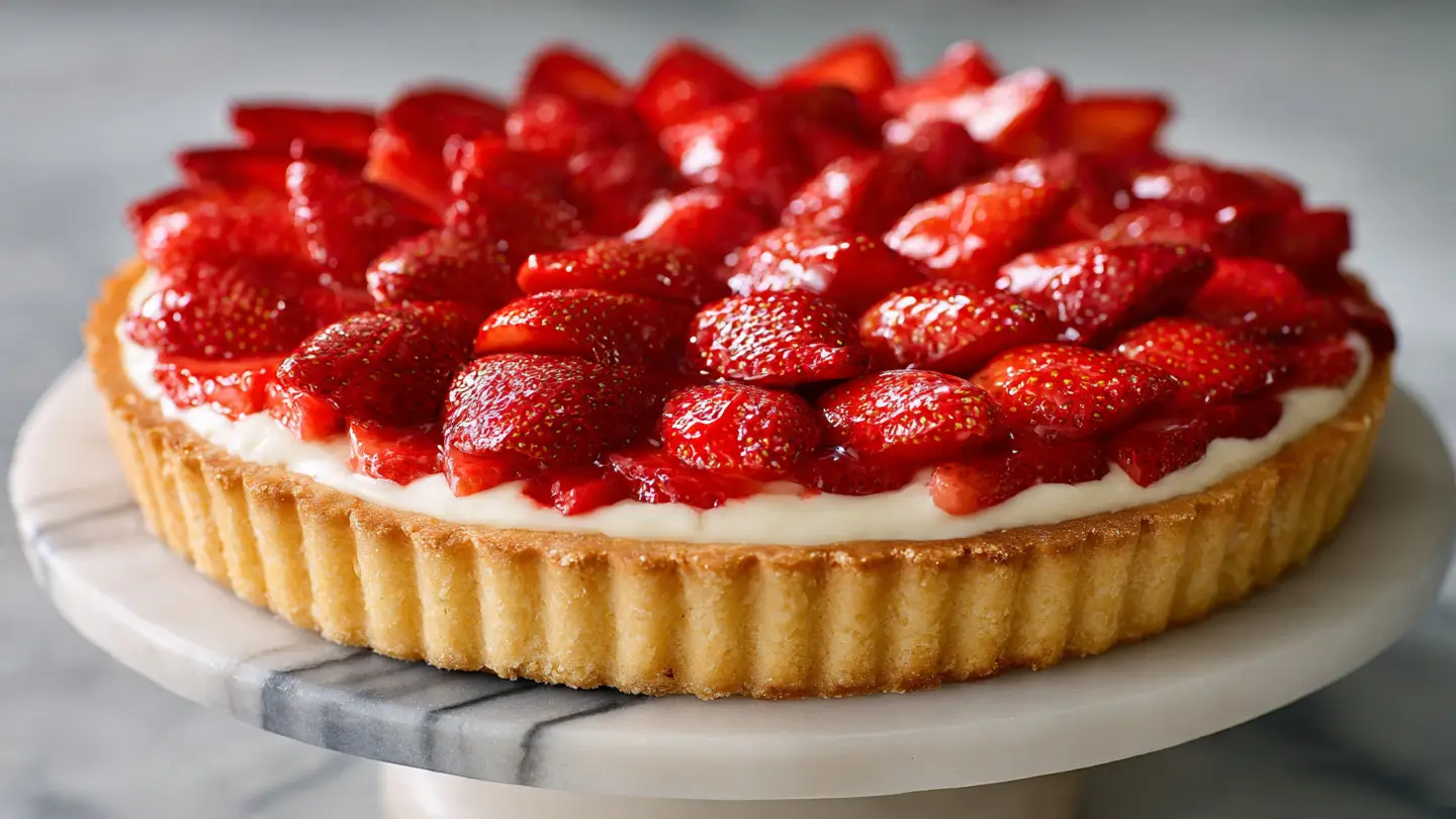 Elegant Strawberry Tart with a Shortbread Crust