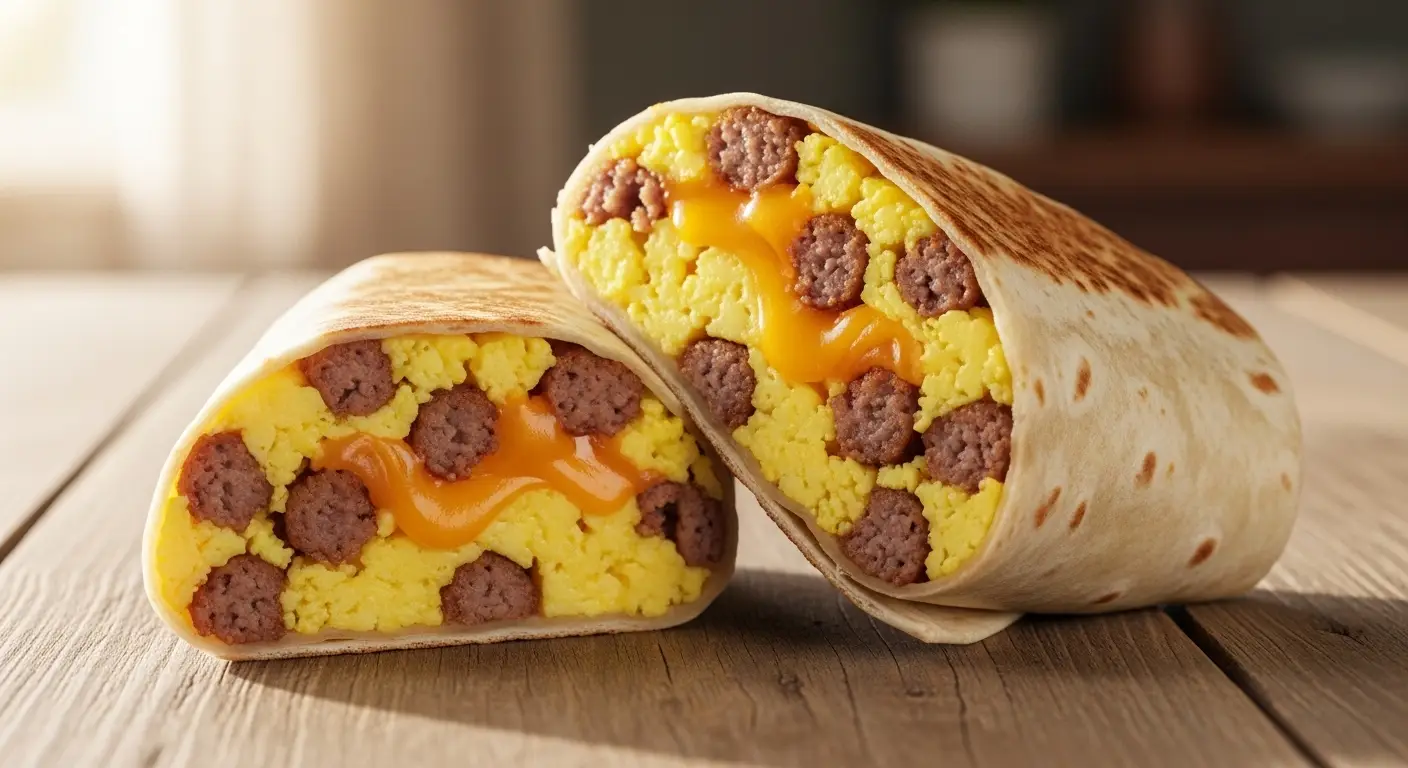 Cheesy Sausage and Egg Wraps