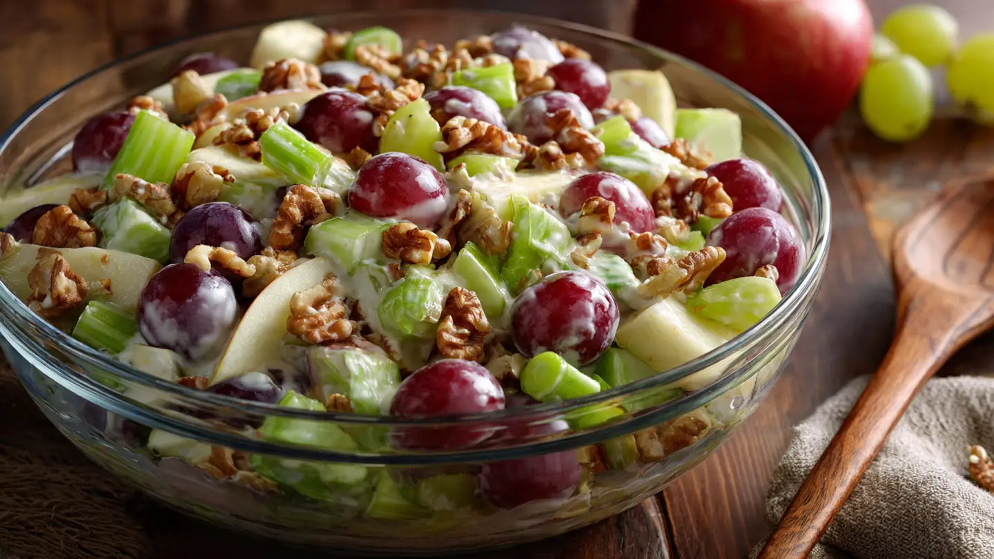 Healthy Waldorf Salad with Apples and Grapes