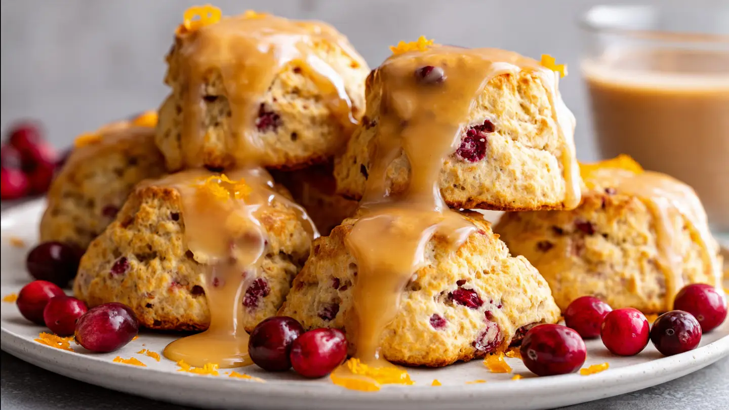 Best Ever Zesty Orange Glazed Cranberry Scones for Brunch