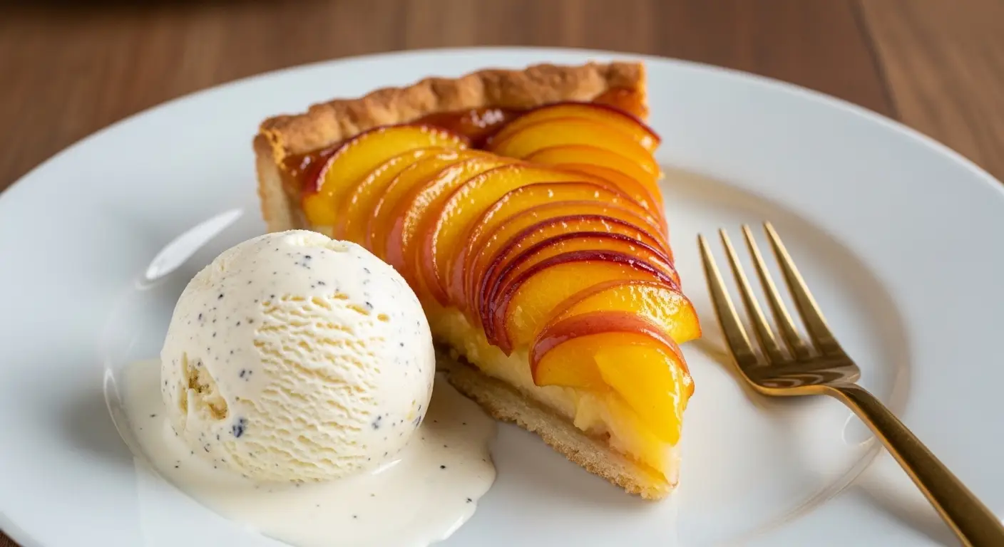 Peaches and Cream Puff Pastry Tart