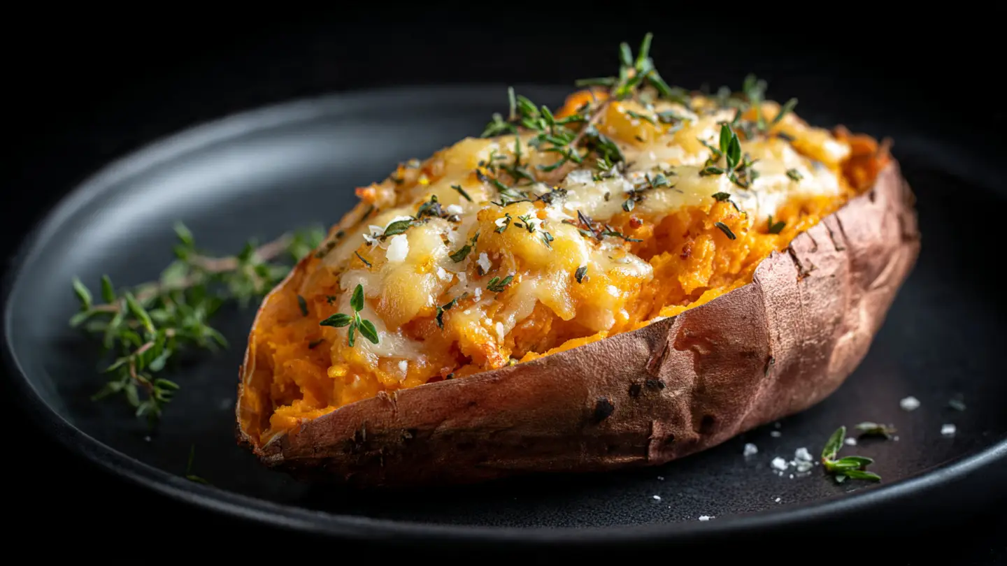Protein Loaded Sweet Potato Boats