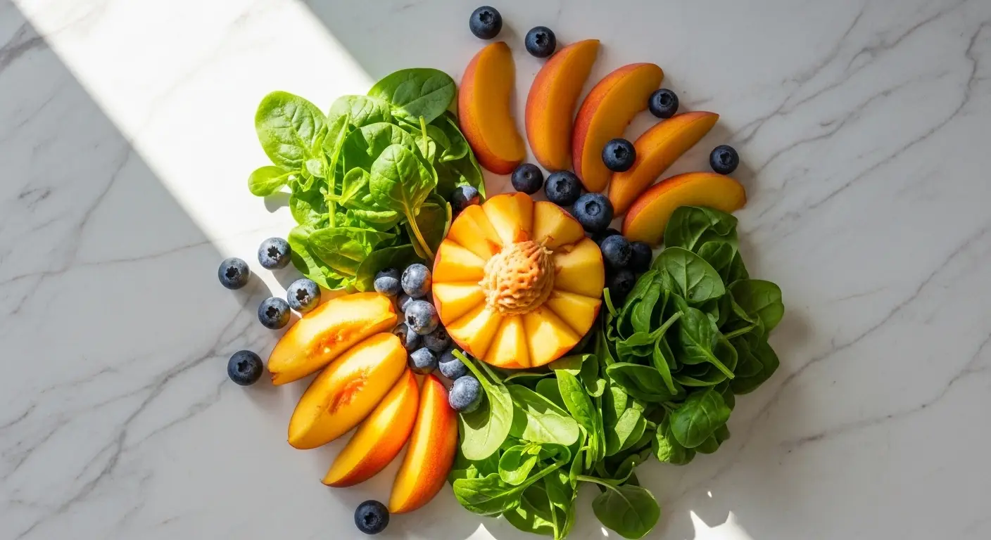 Blueberry Peach Feta Salad