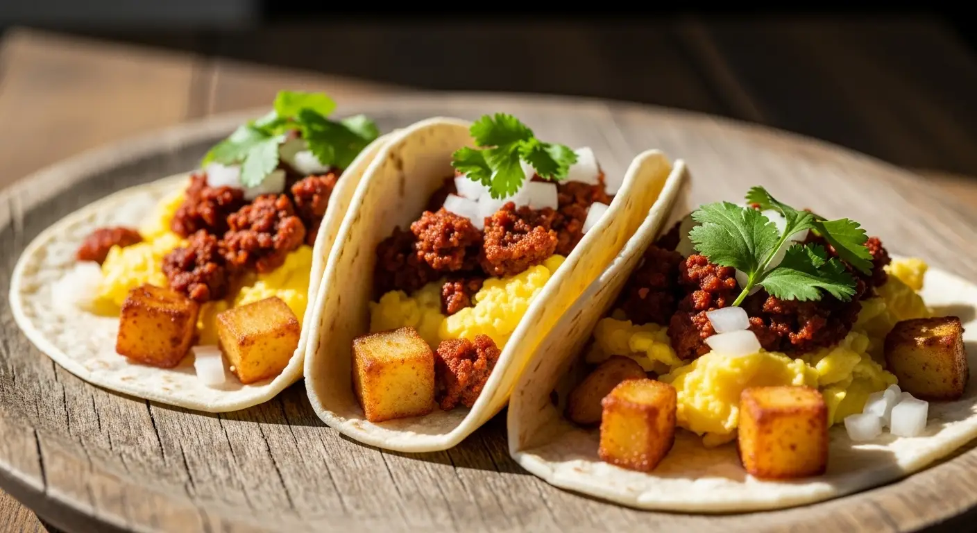 Authentic Mexican Breakfast Tacos Made in One Skillet