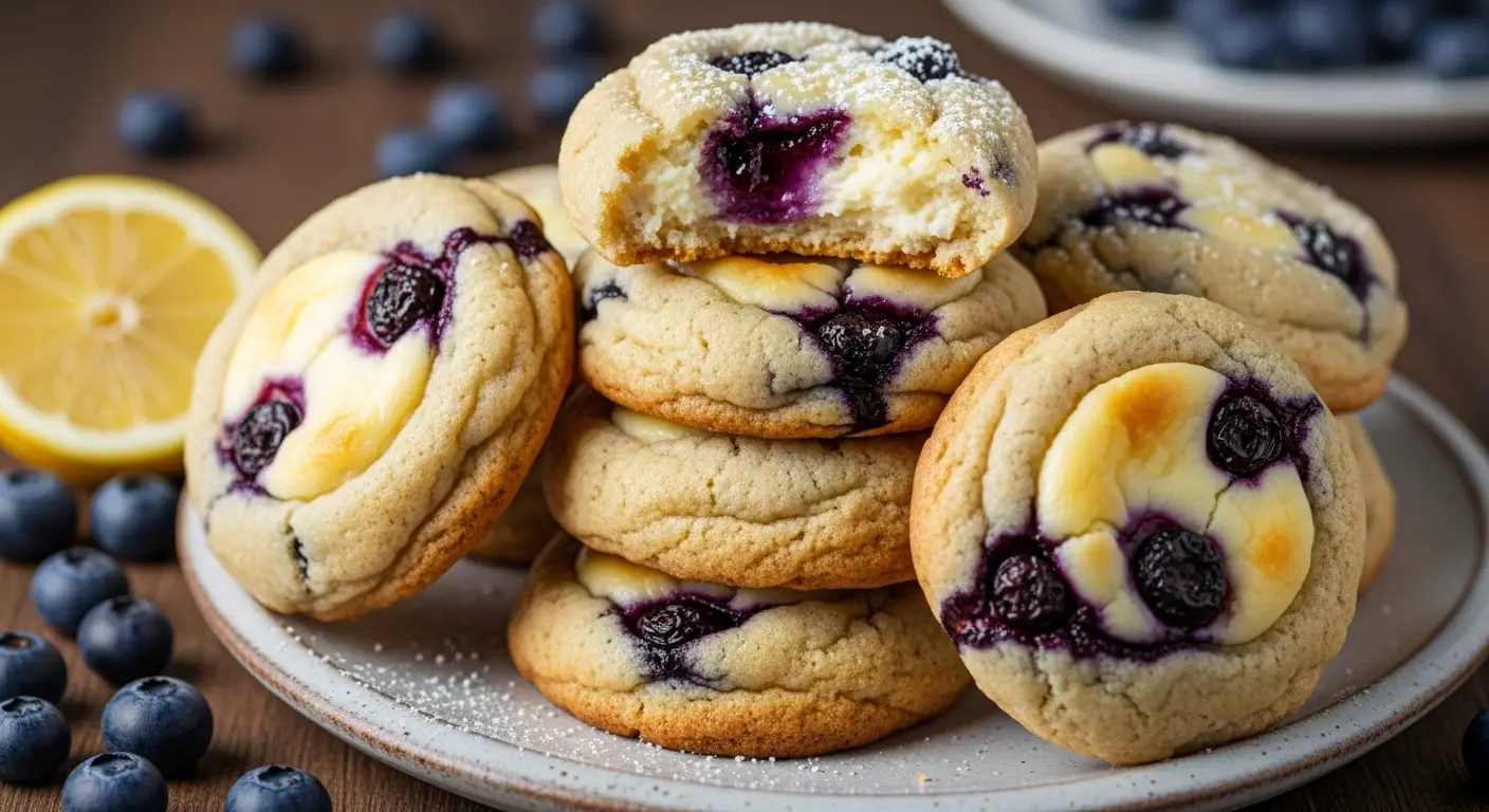 Lemon Blueberry Cheesecake Cookies
